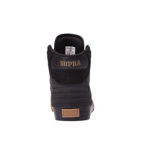 Mens Supra High Top Shoes VAIDER Black/Black/gum | AU-49642